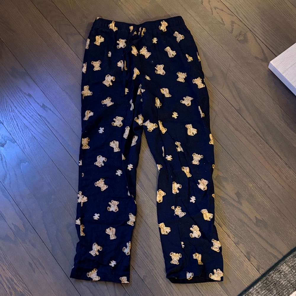 Navy Pajama Pants with Teddy Bear Print